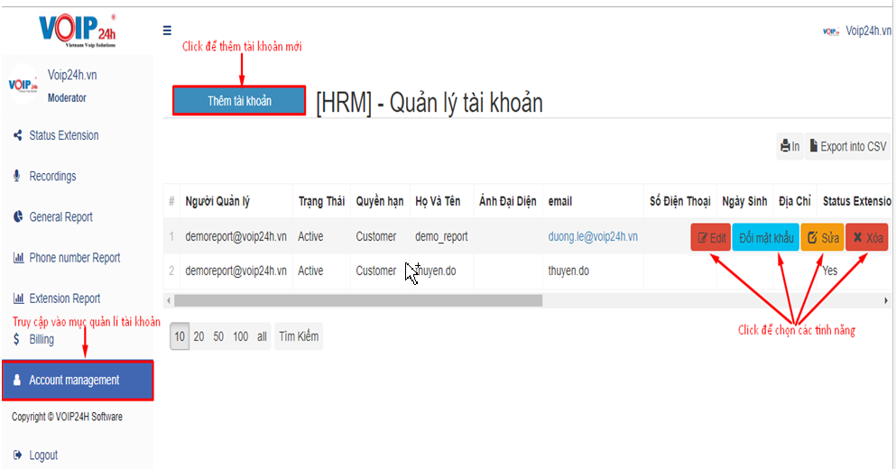 10 - HƯỚNG DẪN SỬ DỤNG TÀI KHOẢN QUẢN LÝ TỔNG ĐÀI VOIP24H